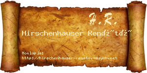 Hirschenhauser Renátó névjegykártya